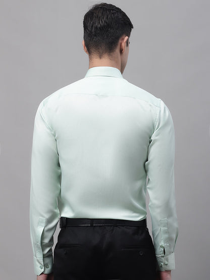 Jainish Men's Light-Green Dobby Textured Formal Shirt - Distacart