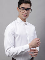 Thumbnail for Jainish Men's White Dobby Textured Formal Shirt - Distacart
