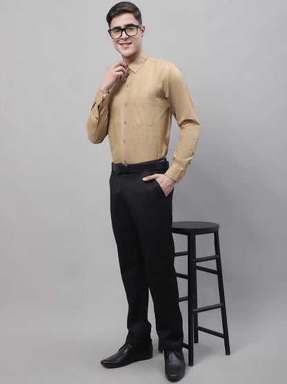 Jainish Men's Brown Cotton Solid Formal Shirt - Distacart