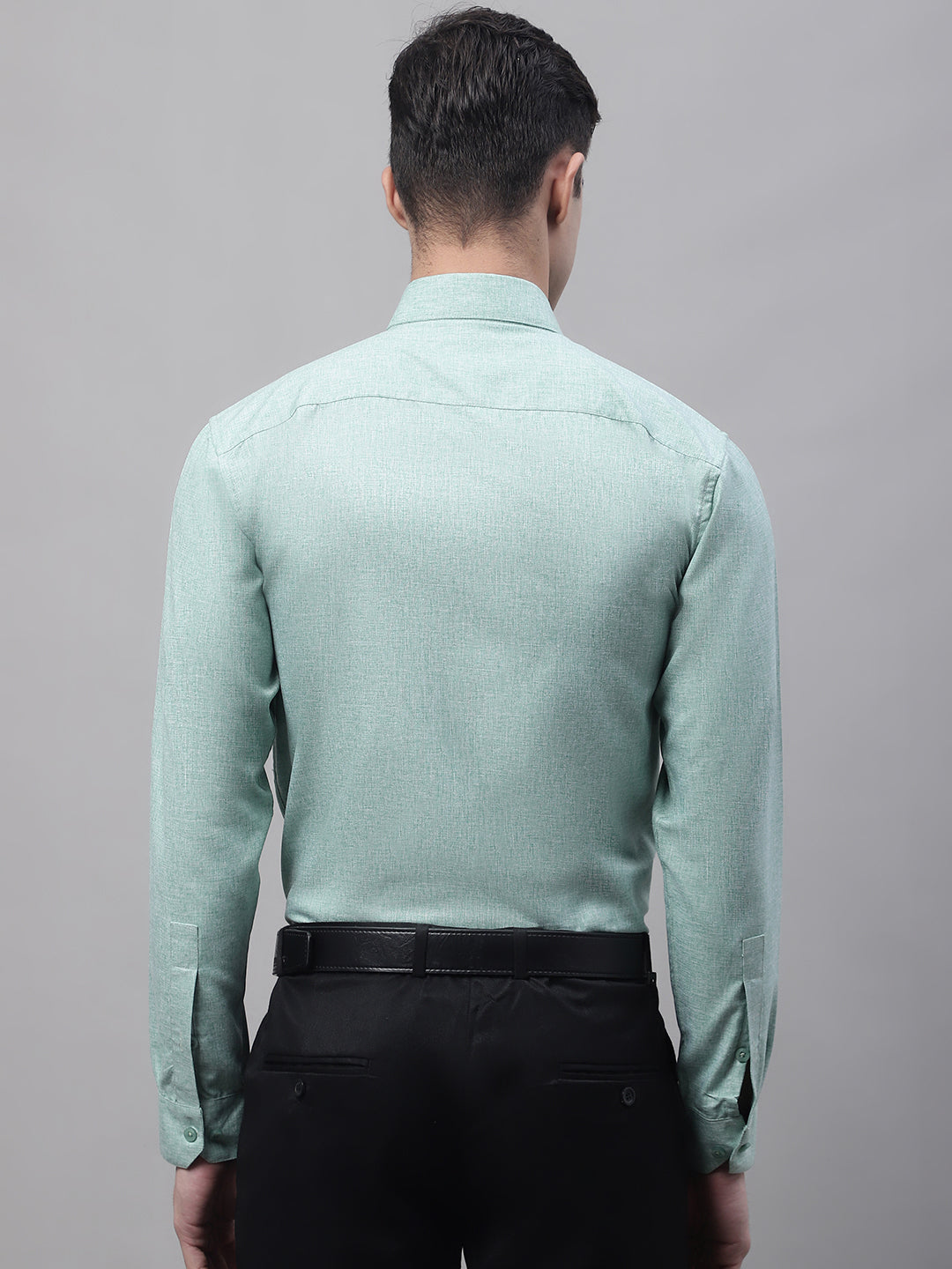 Jainish Men's Green Cotton Solid Formal Shirt - Distacart