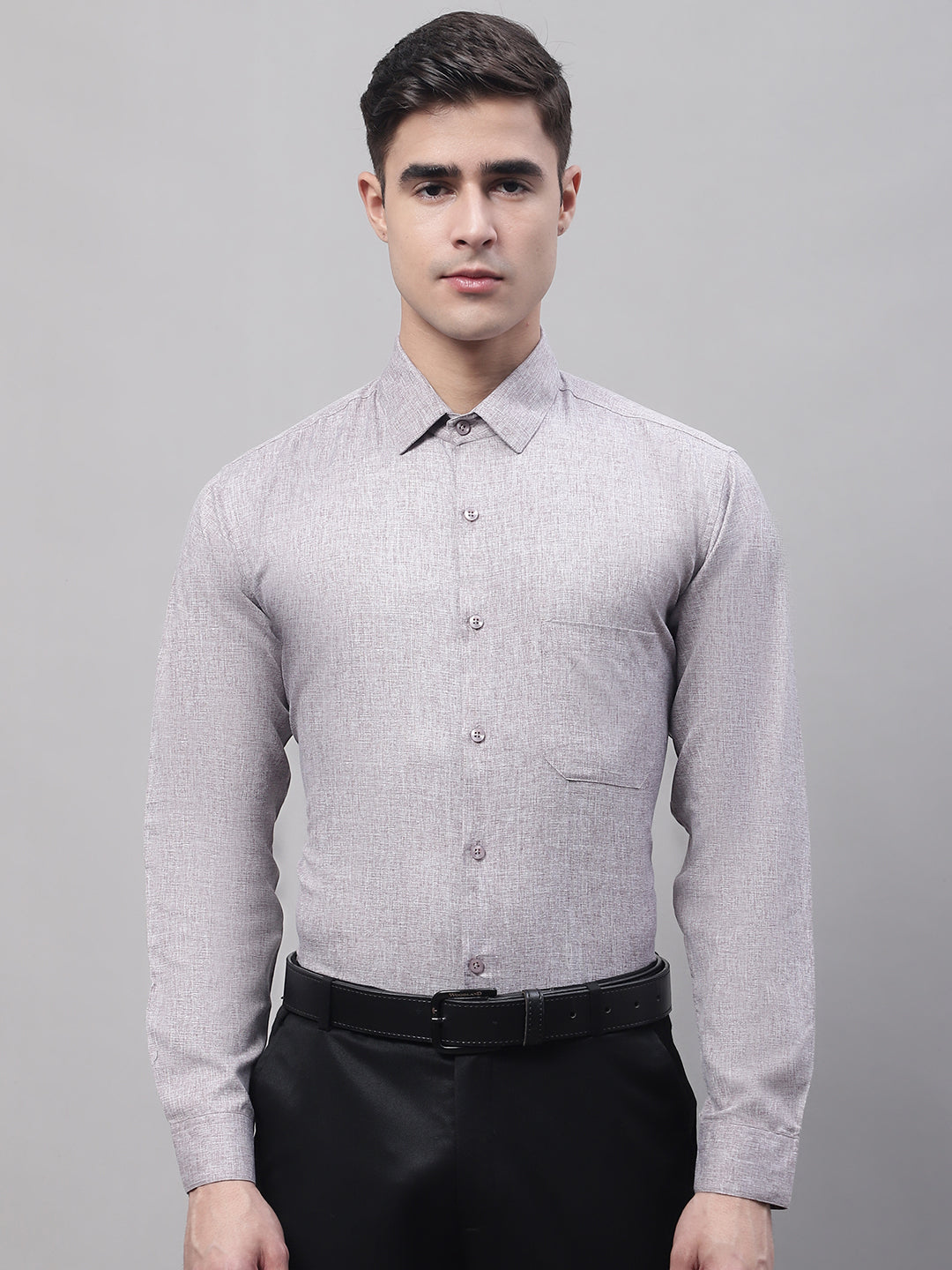 Jainish Men's Grey Cotton Solid Formal Shirt - Distacart