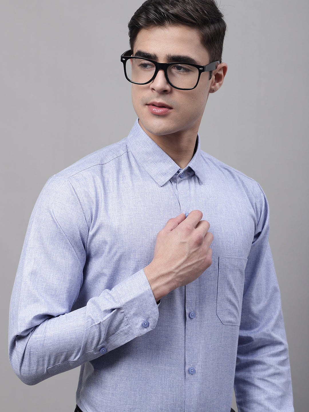 Jainish Men's Light-Grey Cotton Solid Formal Shirt - Distacart