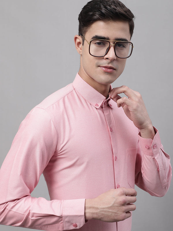 Jainish Men's Coral Cotton Solid Formal Shirt - Distacart
