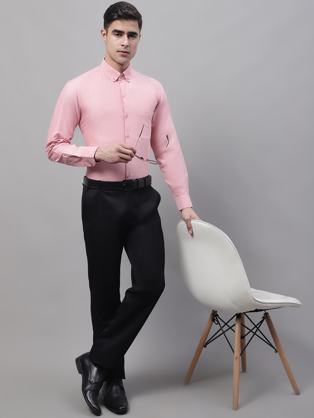 Jainish Men's Coral Cotton Solid Formal Shirt - Distacart