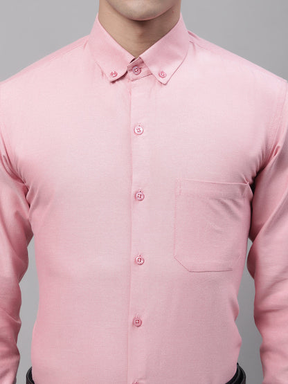 Jainish Men's Coral Cotton Solid Formal Shirt - Distacart