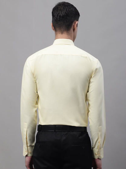 Jainish Men's Lemon Cotton Solid Formal Shirt - Distacart