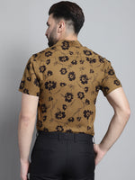 Thumbnail for Jainish Men's Floral Printed Formal Shirt - Mustard - Distacart