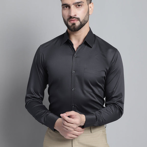 Jainish Men's Cotton Solid Formal Shirt - Olive - Distacart