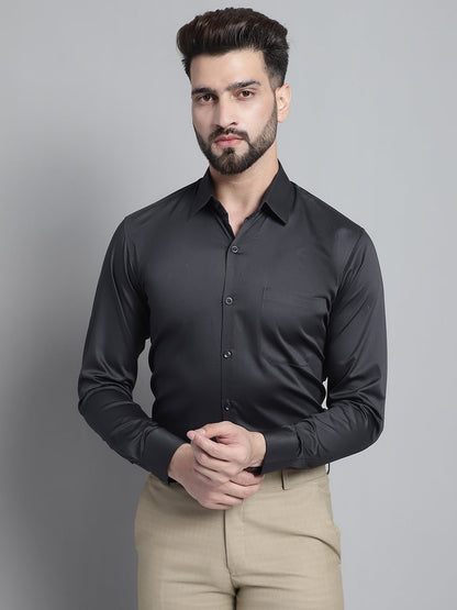 Jainish Men's Cotton Solid Formal Shirt - Olive - Distacart