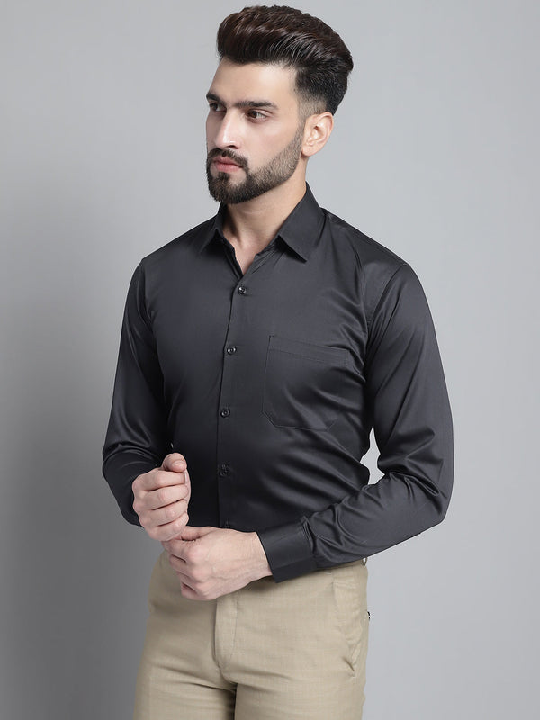 Jainish Men's Cotton Solid Formal Shirt - Olive - Distacart
