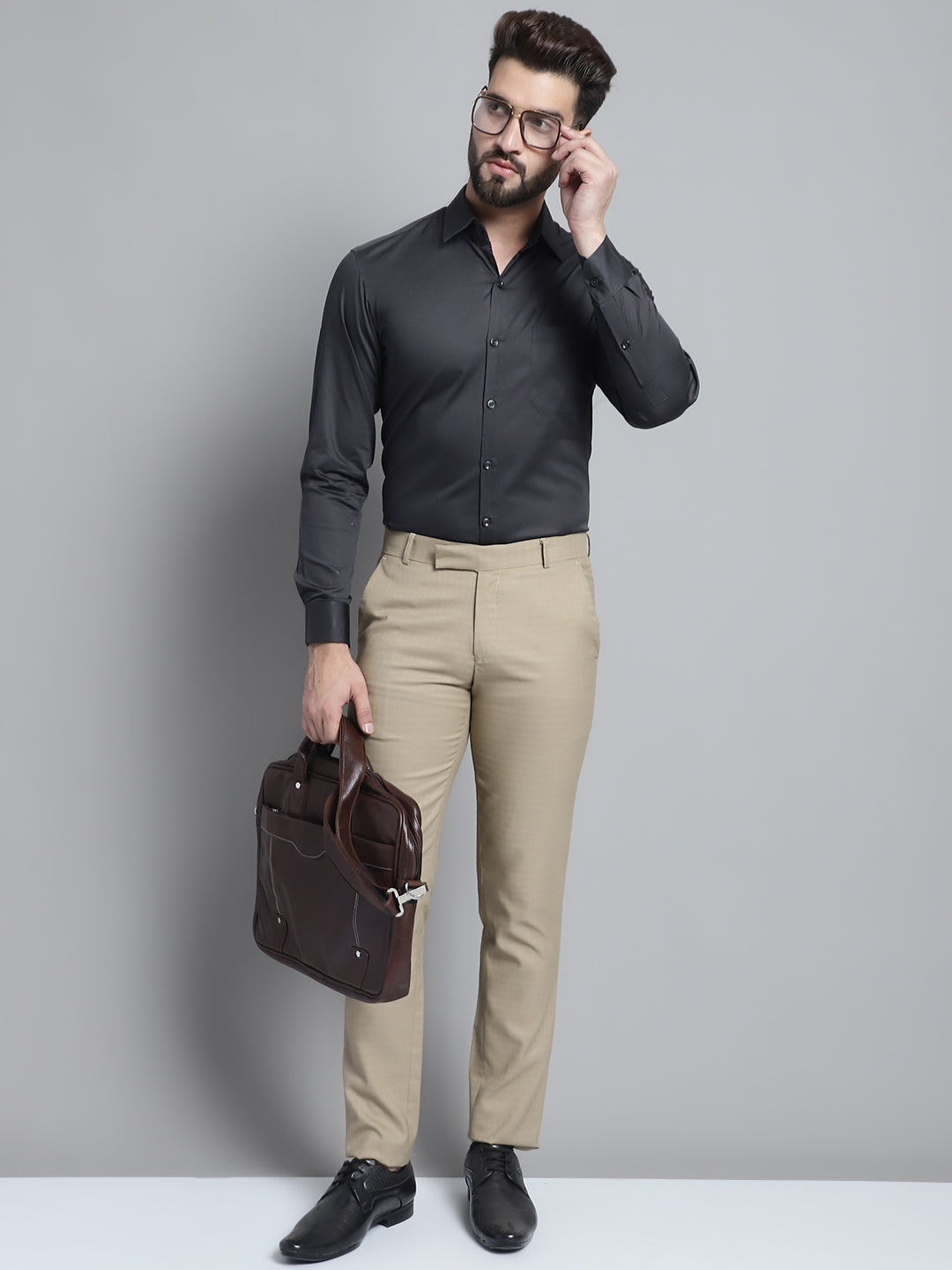 Jainish Men's Cotton Solid Formal Shirt - Olive - Distacart