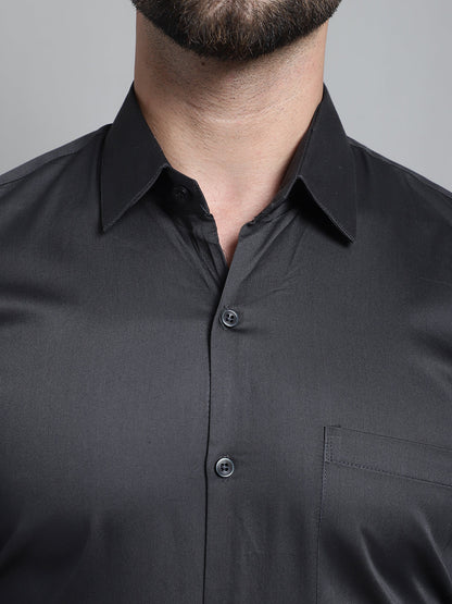 Jainish Men's Cotton Solid Formal Shirt - Olive - Distacart