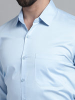 Thumbnail for Jainish Men's Cotton Solid Formal Shirt - Sky Blue - Distacart