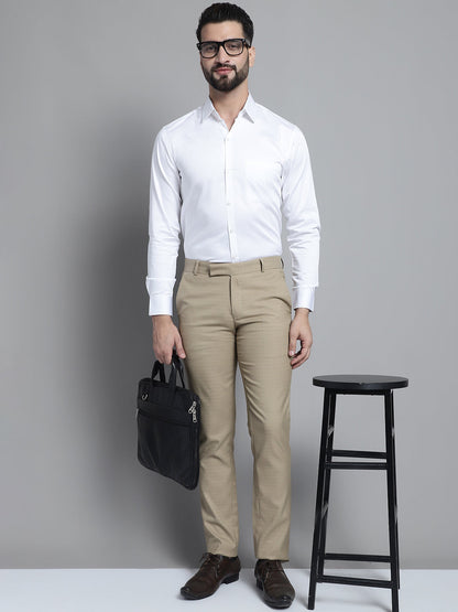 Jainish Men's Cotton Solid Formal Shirt - White - Distacart