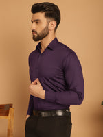 Thumbnail for Indian Needle Men's Cotton Solid Formal Shirt - Wine - Distacart