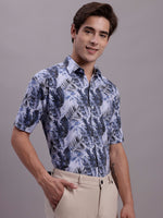 Thumbnail for Jainish Men's Floral Printed Formal Shirt - Grey - Distacart