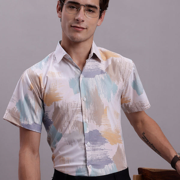 Jainish Men's Printed Formal Shirt - Multi - Distacart