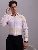 Thumbnail for Jainish Men's Cotton Blend Checked Formal Shirt - Pink - Distacart