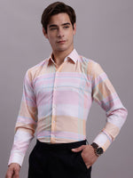 Thumbnail for Jainish Men's Cotton Blend Checked Formal Shirt - Pink - Distacart