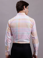 Thumbnail for Jainish Men's Cotton Blend Checked Formal Shirt - Pink - Distacart