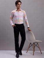 Thumbnail for Jainish Men's Cotton Blend Checked Formal Shirt - Pink - Distacart