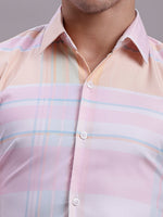 Thumbnail for Jainish Men's Cotton Blend Checked Formal Shirt - Pink - Distacart