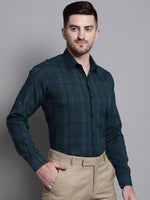 Thumbnail for Jainish Men's Classic Checks Formal Shirt - Green - Distacart