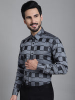 Thumbnail for Indian Needle Men's Printed Formal Shirt - Grey - Distacart