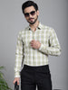 Indian Needle Men's Checked Formal Shirt - Beige - Distacart