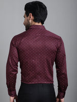 Thumbnail for Indian Needle Men's Printed Formal Shirt - Maroon - Distacart