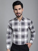 Thumbnail for Indian Needle Men's Checked Formal Shirt - Grey - Distacart