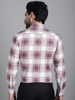 Thumbnail for Indian Needle Men's Checked Formal Shirt - Maroon - Distacart