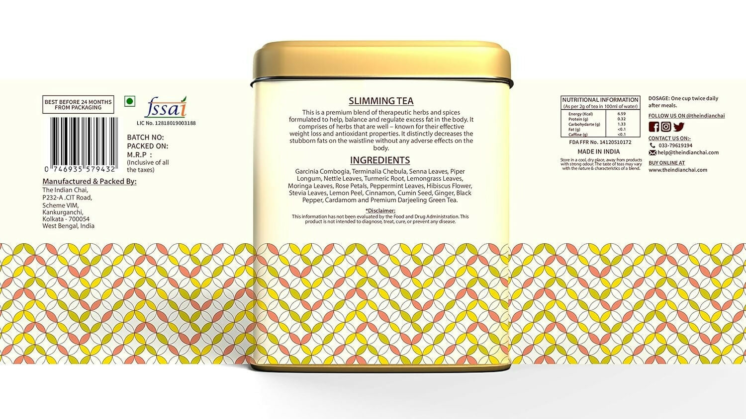 The Indian Chai - Slimming Tea 30 Pyramid Tea Bags - Distacart