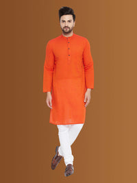 Thumbnail for Even Apparels Men's Pure Cotton Orange Kurta - Distacart