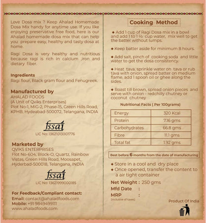 Ahalad Foods Ragi Dosa Mix - Distacart