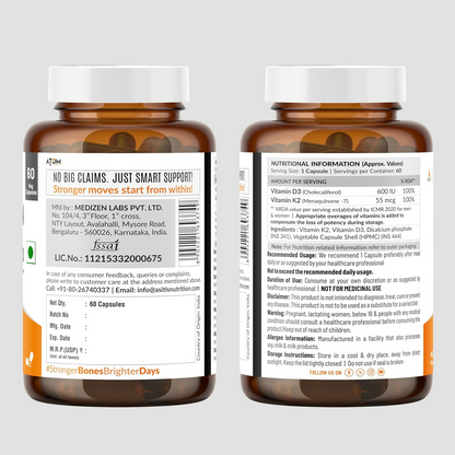 As-It-Is Atom Vitamin D3 & K2 (Mk-7) Veg Capsules - Distacart