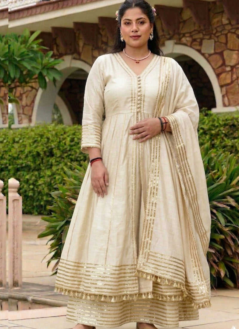 Vegaa Fashion Ceam Gota Cotton Silk Palazzo Suit - Dista