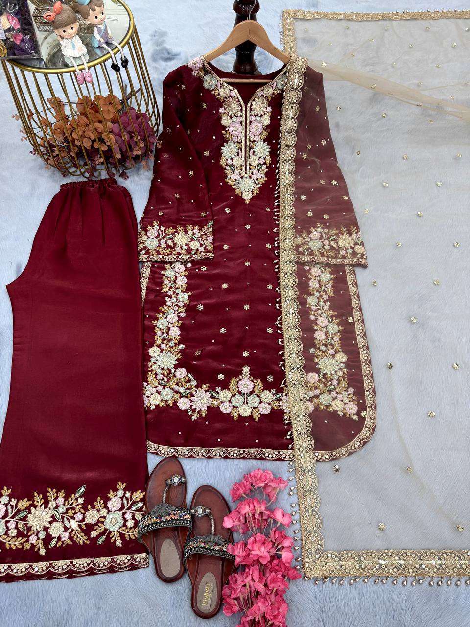 SIE Heavy Colorful Design Pure Jimmy Choo Silk Fabric Salwar Suit
