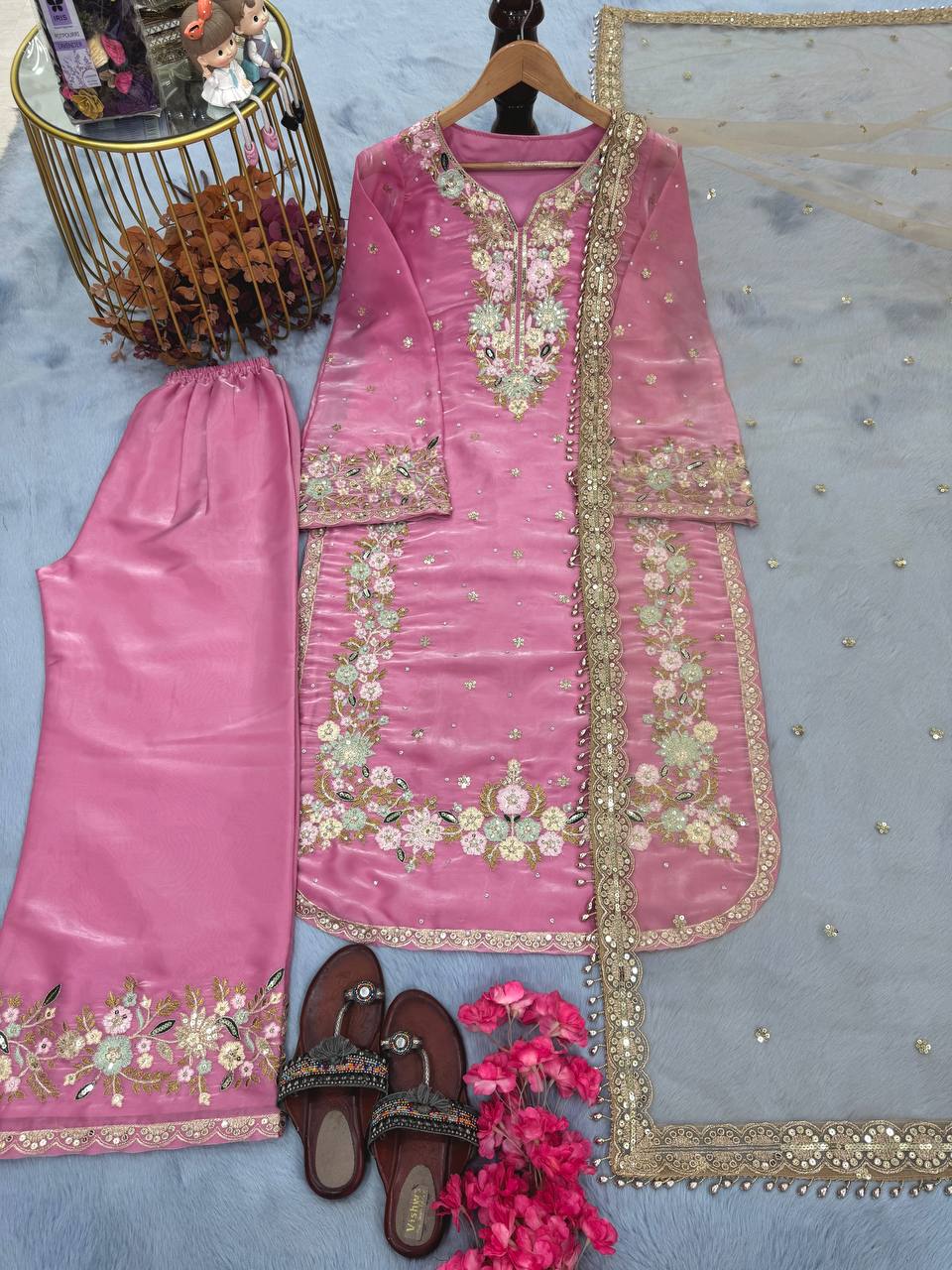 SIE Heavy Colorful Design Pure Jimmy Choo Silk Fabric Salwar Suit