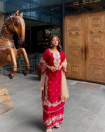Thumbnail for SIE Heavy Colorful Design Pure Jimmy Choo Silk Fabric Salwar Suit