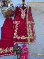 Thumbnail for SIE Heavy Colorful Design Pure Jimmy Choo Silk Fabric Salwar Suit