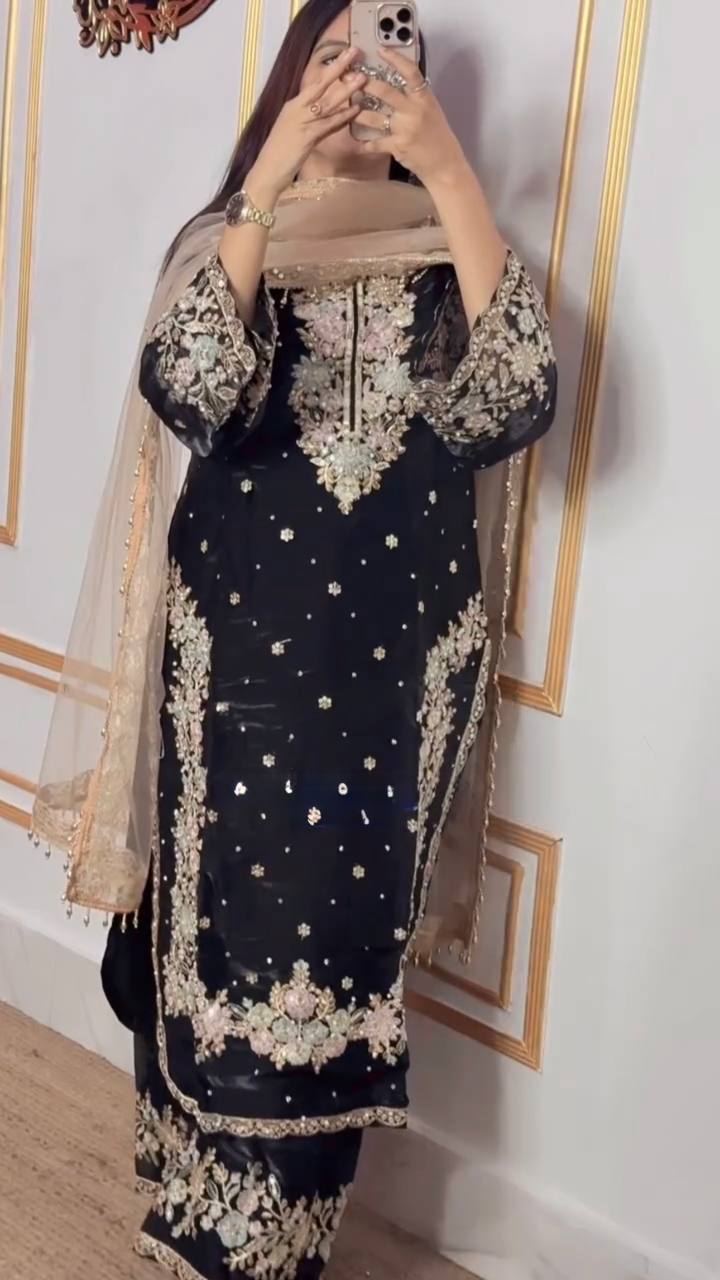 SIE Heavy Colorful Design Pure Jimmy Choo Silk Fabric Salwar Suit