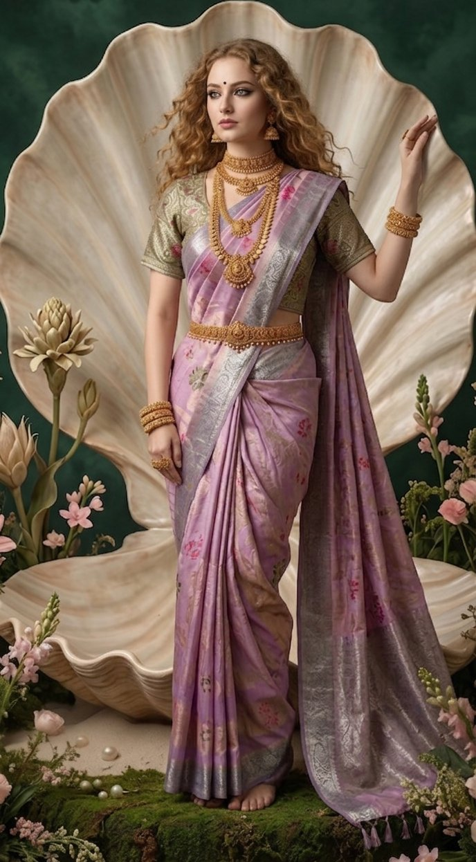 Hypnotex Ready-To-Wear Viscose Jacquard Silk Saree With Stitched Blouse-Pink