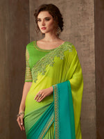 Thumbnail for NOZ2TOZ Women's Pure Chiffon Light Blue Embellished Designer Saree With Blouse Piece - Distacart