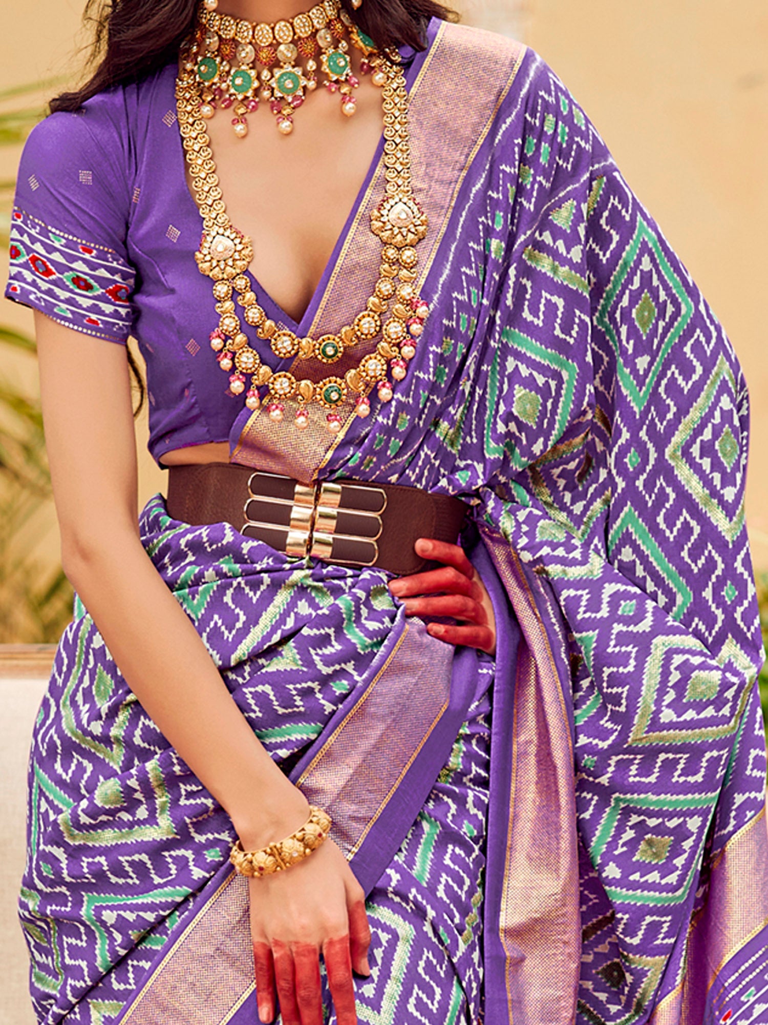 NOZ2TOZ Women's Tussar Silk Lavender Printed Designer Saree With Blouse Piece - Distacart