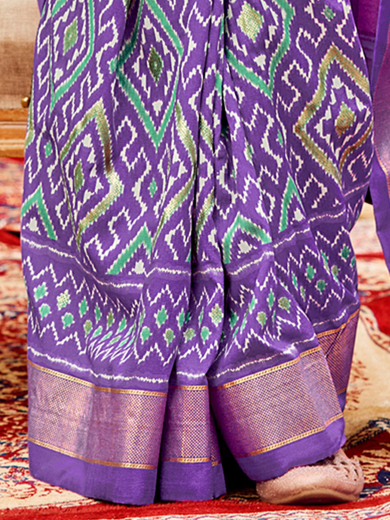NOZ2TOZ Women's Tussar Silk Lavender Printed Designer Saree With Blouse Piece - Distacart