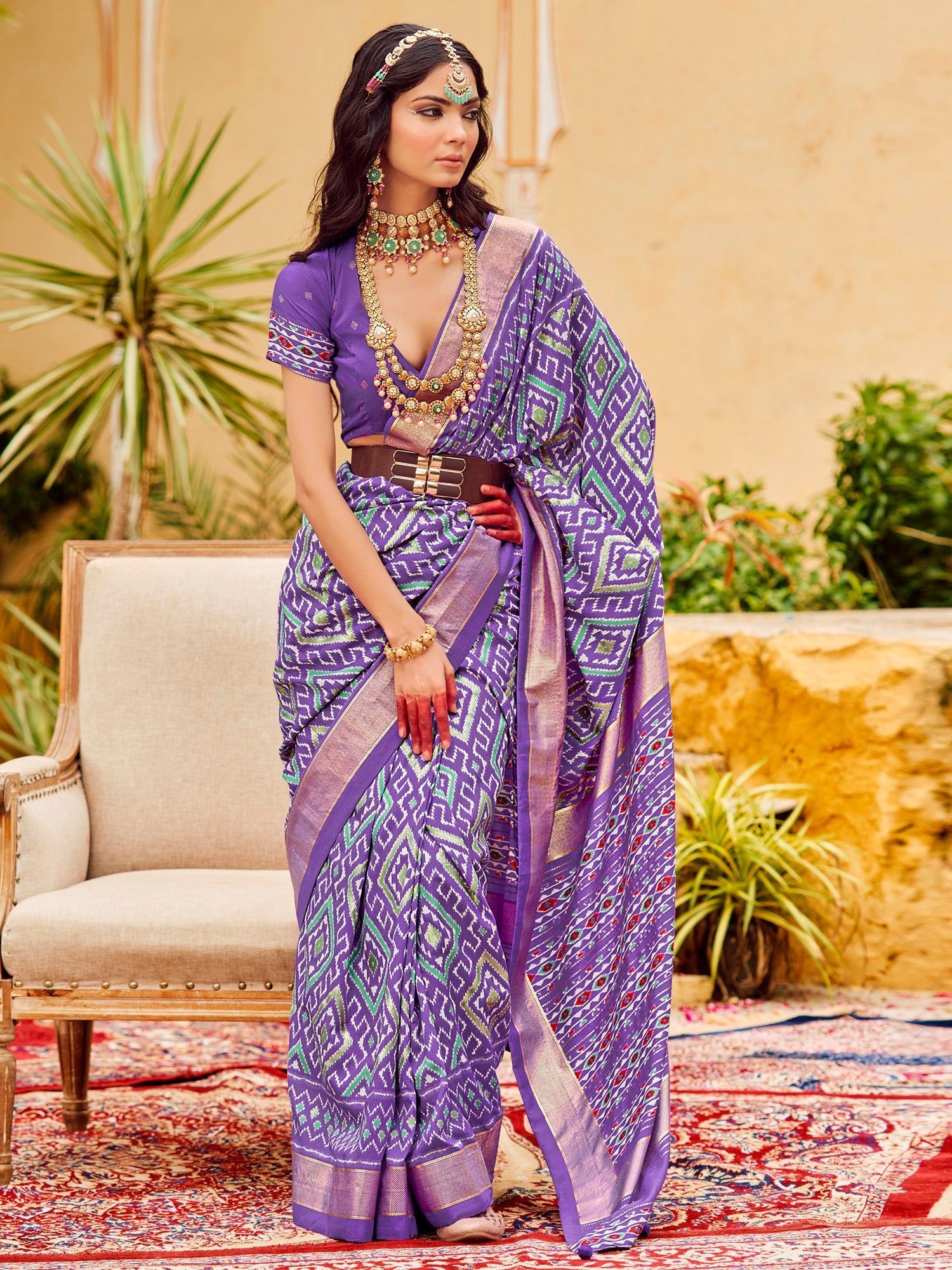 NOZ2TOZ Women's Tussar Silk Lavender Printed Designer Saree With Blouse Piece - Distacart
