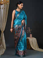 Thumbnail for NOZ2TOZ Women's Mysore Silk Blue Printed Designer Saree With Blouse Piece - Distacart