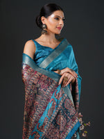 Thumbnail for NOZ2TOZ Women's Mysore Silk Blue Printed Designer Saree With Blouse Piece - Distacart