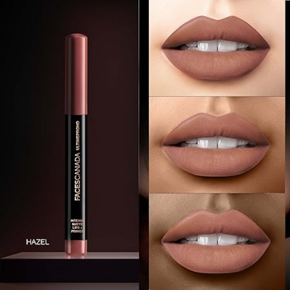 Faces Canada Ultime Pro HD Intense Matte Lipstick + Primer - Hazel (Brown) - Distacart